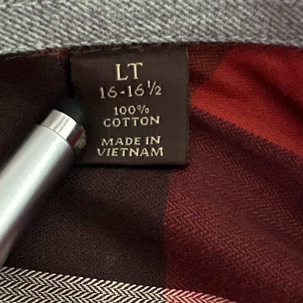 - Tasso Elba L TALL Rust Brushed Woven Plaid Shirt! NEW! - Picture 7 of 10